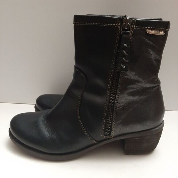 PIKOLINOS \ Genuine Leather Chunky Heels Ankle Bootie Black Sz 6 | Eur 37 - Picture 9 of 15